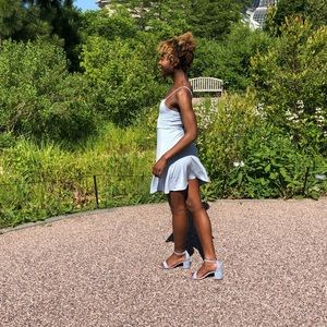 light blue dress